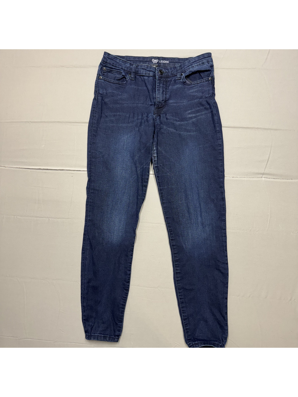 Gap Womens Legging Denim Jeans Solid Size 8 Blue Skinny Stretch Casual